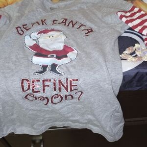 Gray Santa Long Sleeve Shirt